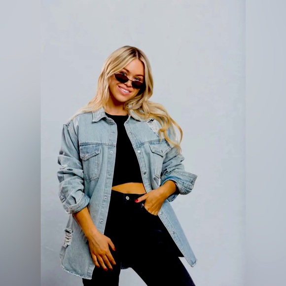 Worry less long Denim jacket - Picture 2 of 4